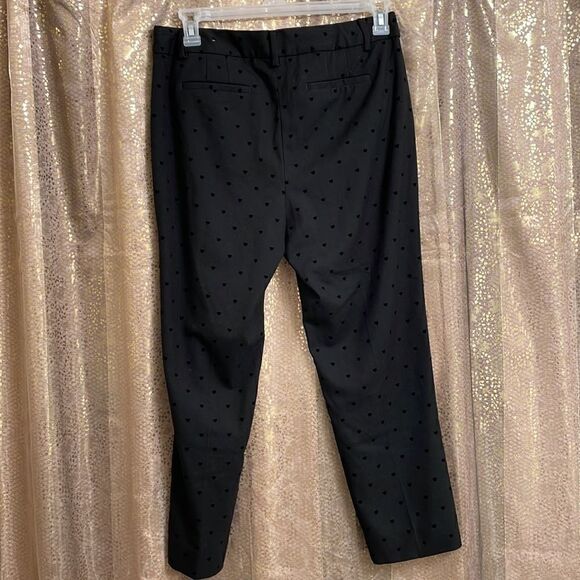 Talbots Hamphire ankle pants, black with hearts, size 12 - Picture 5 of 8